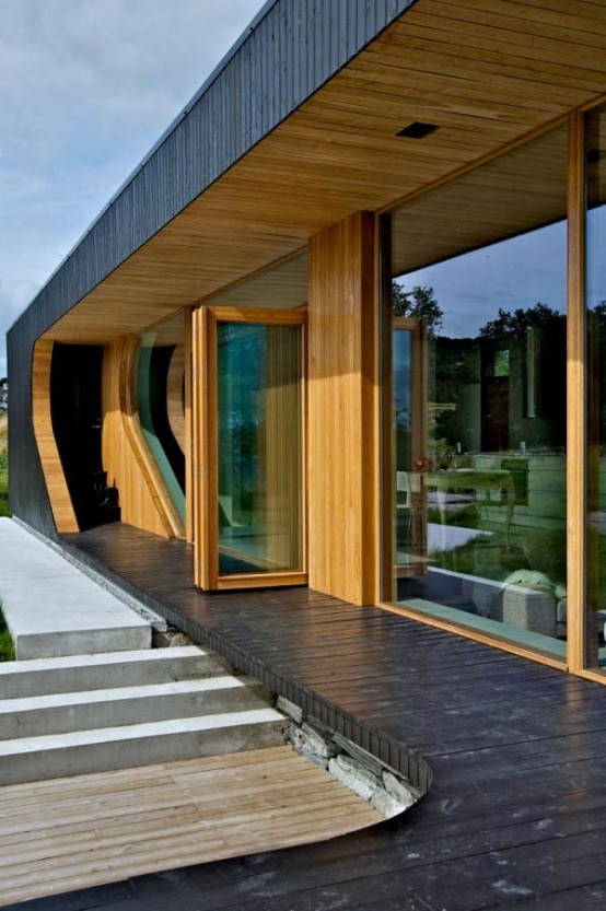 Modern Wooden Cabin With Folding Glass Walls - DigsDi