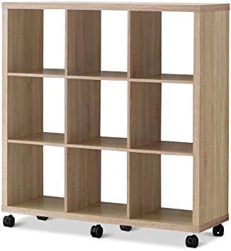 Amazon.com: Giantex 9 Cube Organizer, Rolling Bookcase, 9 .