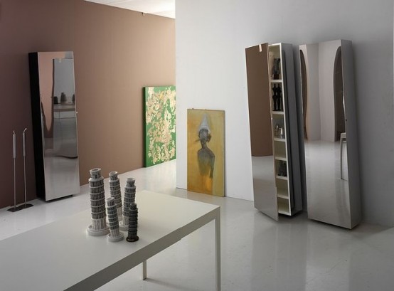 Multi Purpose Mdf Wall Cabinet With Super Mirror Door Finish Clino by
Pallucco