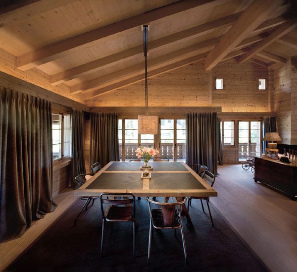 Neutral And Cozy Alps Chalet Interior In Rough Wood | Chalet .