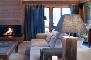 Neutral And Cozy Alps Chalet Interior In Rough Wood (With images .