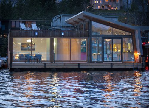 Portage Bay Floating Home | Floating house, Small house, Small .