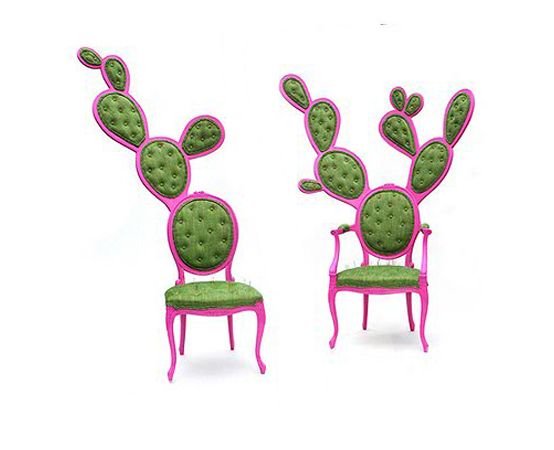 Nopal Cactus-Inspired French Oval Chairs – Prickly Pair Chairs .