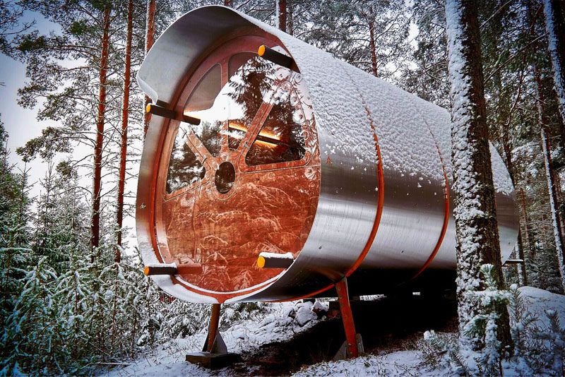 Fuselage Is A Flat Packed Cabin With A Cozy Interior | Tree tent .