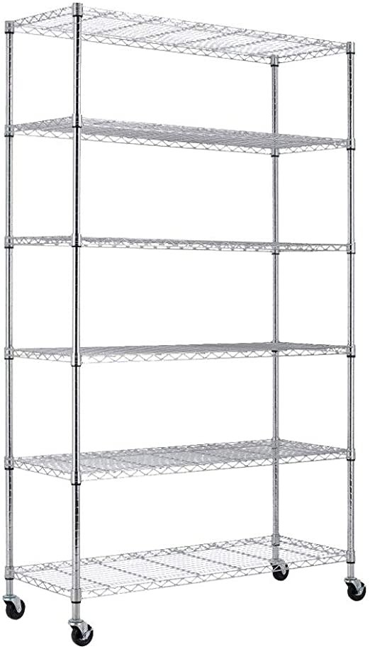 Amazon.com: Storage Metal Shelf 6 Tier 82"x48"x18" Wire Shelving .