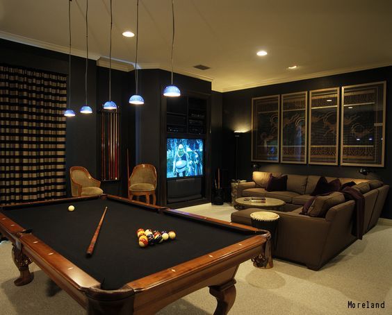 10 Must-Have Items For The Ultimate Man Cave | Pool table room .