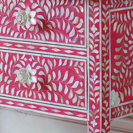 Pink and Mother of Pearl Inlay Console Table Which Is Perfect for .