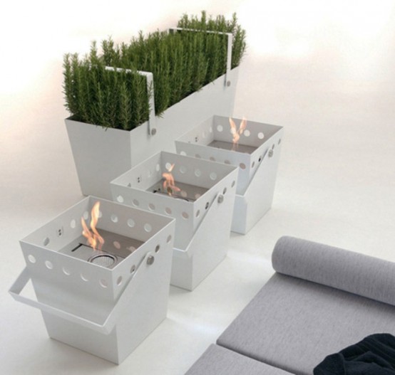 Portable Ethanol Fireplace With An Aroma Diffuser