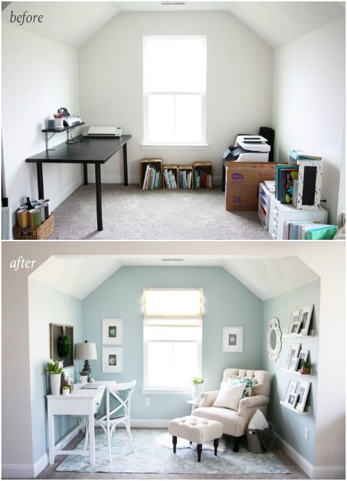 A Cozy Office Nook | Feminine home offices, Small home offices .