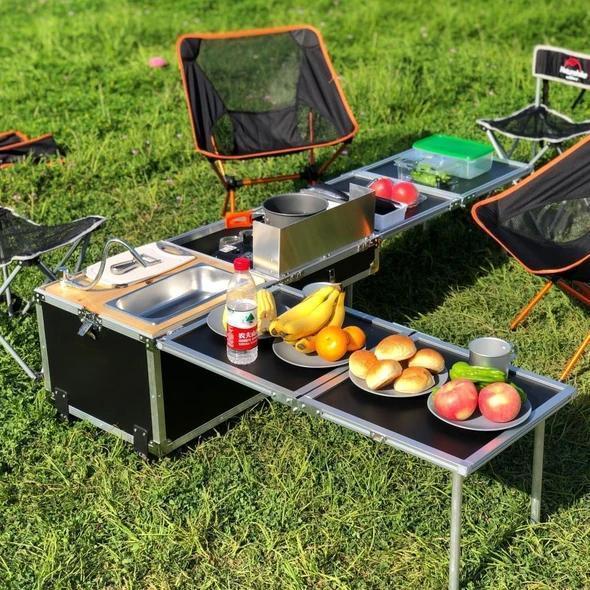 Picnic cooking box/cutting board, practical mobile kitchen, you .