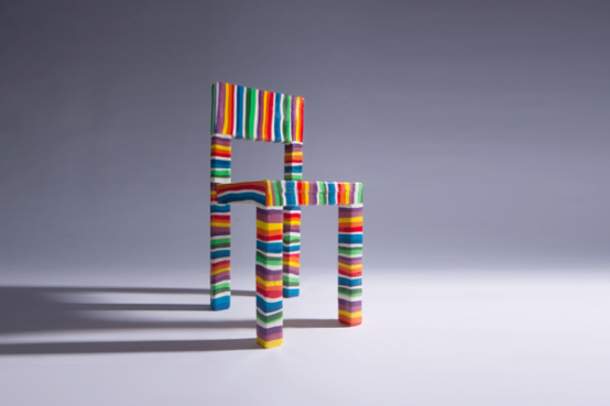 Rainbow Colored Chair Entirely Made Of Sugar