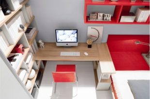 Red And White Teen Room Design With Ergonomic Study Desk By Julia .