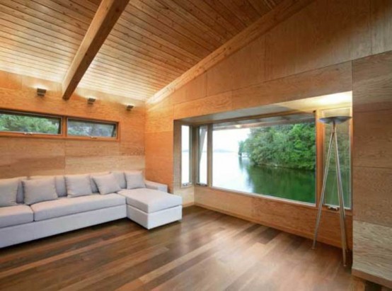 Renovated Modern Boathouse Of Natural Wood - DigsDi