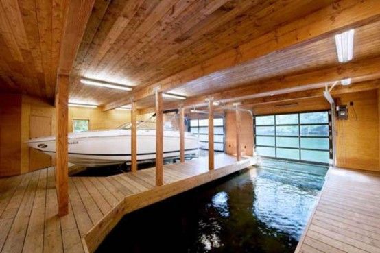 Renovated Modern Boathouse Of Natural Wood | Floating house, House .