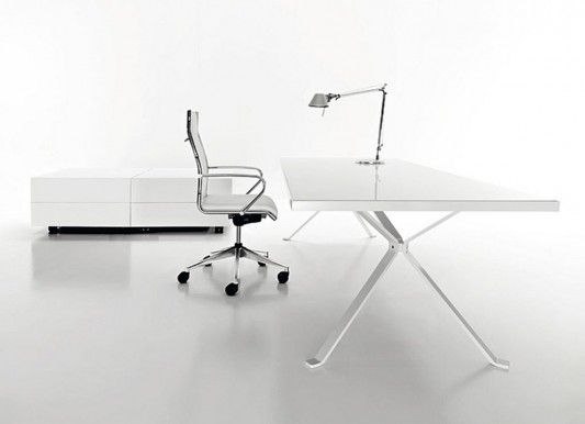 White lacquer office furniture stylish design | Office furniture .