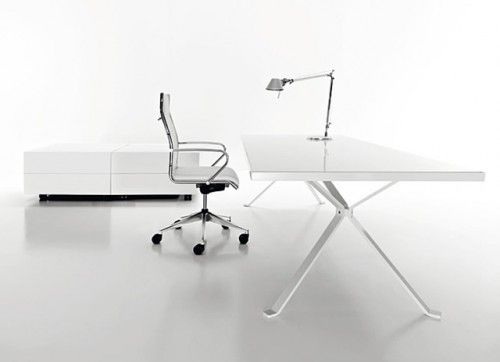Revo Minimalist White Desk by Manebra