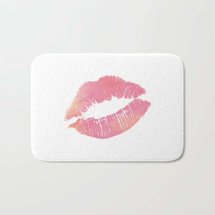 Watercolor Pink Lips Lipstick Chic Romantic Kiss Girls Bedroom .