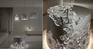 Romantic White Lamp With Butterflies - DigsDi