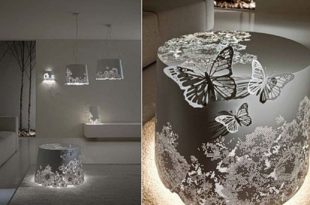 Romantic White Lamp With Butterflies - DigsDi