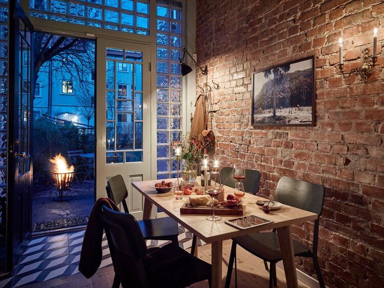 Vintage Touches and Exposed Brick in a Beautiful Scandinavian Home .