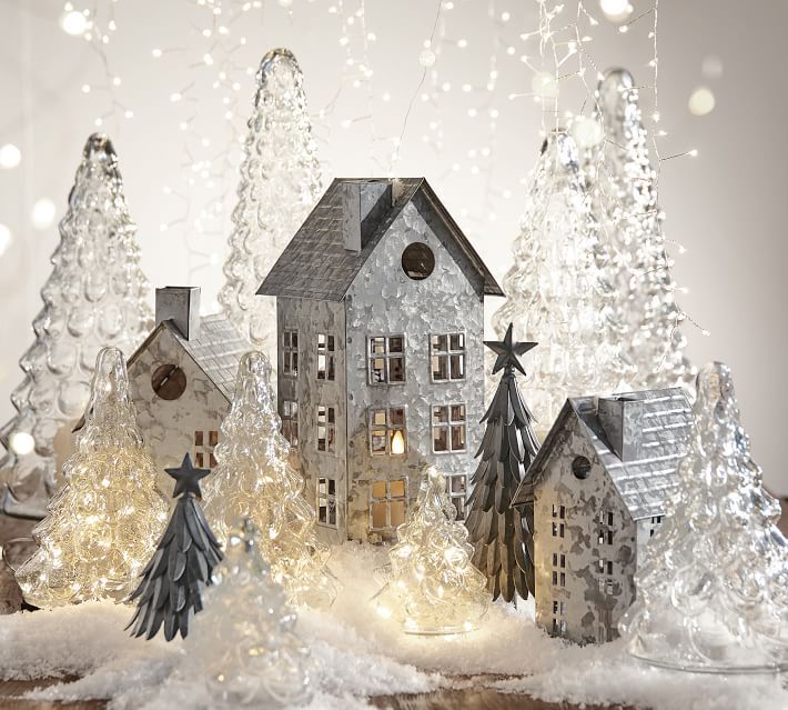 Glass Trees | Christmas village houses, Decorating with christmas .