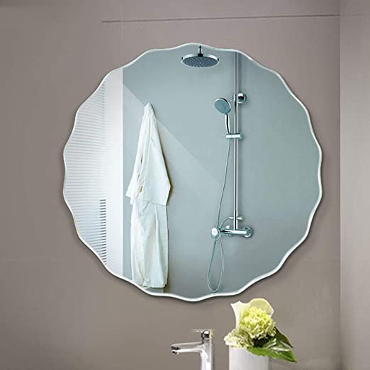 Amazon.com: GJH-mirror Simple Wall-Mounted Frameless Round .