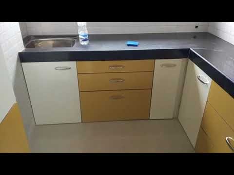 Simple low cost modular kitchen in very small space within 1 lakh .