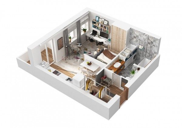 Living Small With Style: 2 Beautiful Small Apartment Plans Under .