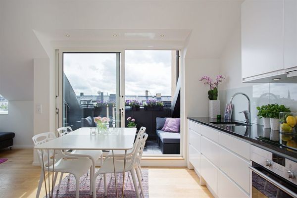 A very smart and clever use of space in a 45 square meter apartme