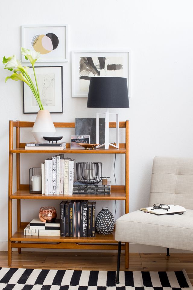 1 Bookshelf 4 Ways: The Eclectic Sophisticate | Emily Henderson .