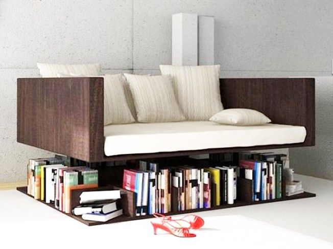 Contemporary Stylish Sofa Seat Levitating Above Books | Space .