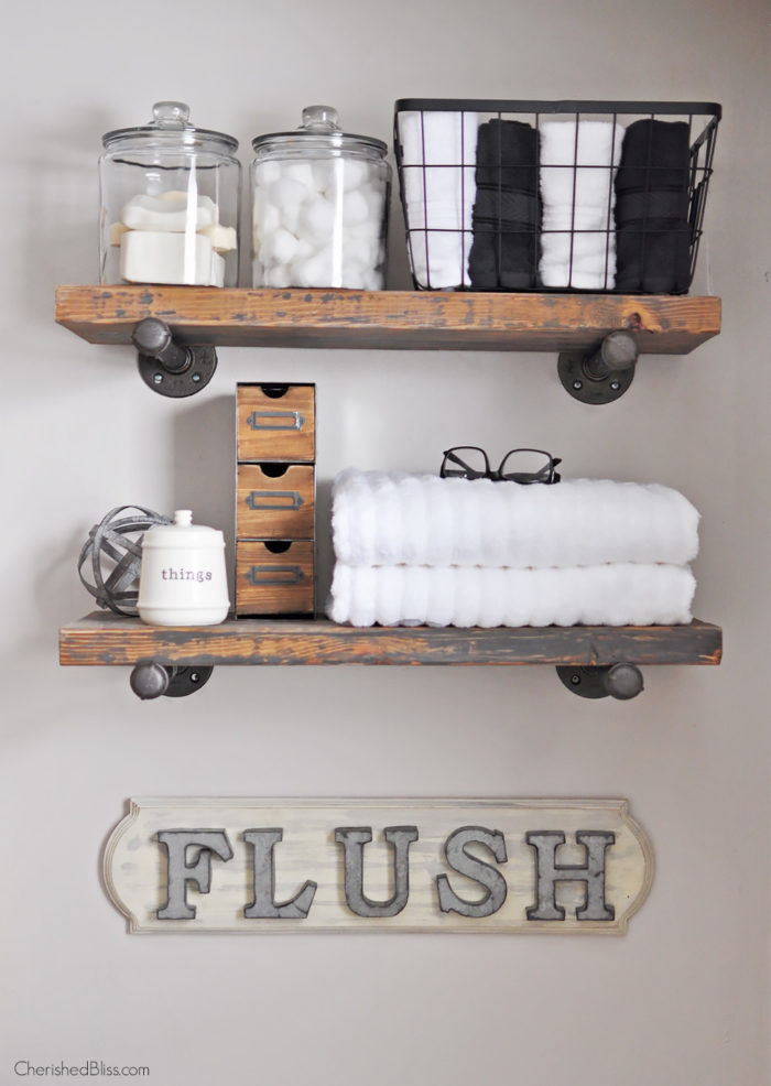 DIY Industrial Farmhouse Bathroom Sign - Cherished Bliss - FeedPuzz