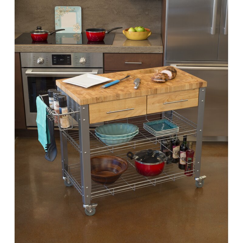 Loon Peak® Thielsen Kitchen Cart Solid Wood & Reviews | Wayfa