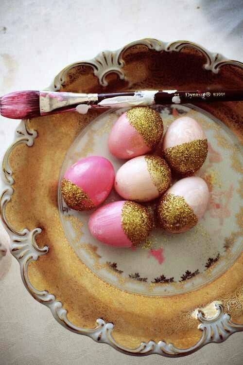 27 Sparkling Gold And Copper Easter Décor Ideas | Easter eggs .