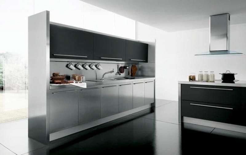 15 Contemporary Kitchen Designs with Stainless Steel Cabinets .