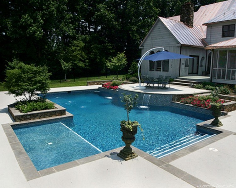 Amazing Stone Pool Deck Design Ideas 18 - Home Interior and Desi