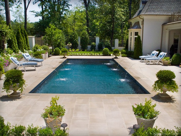66+ Amazing Stone Pool Deck Design Ideas - HomeKemiri.c