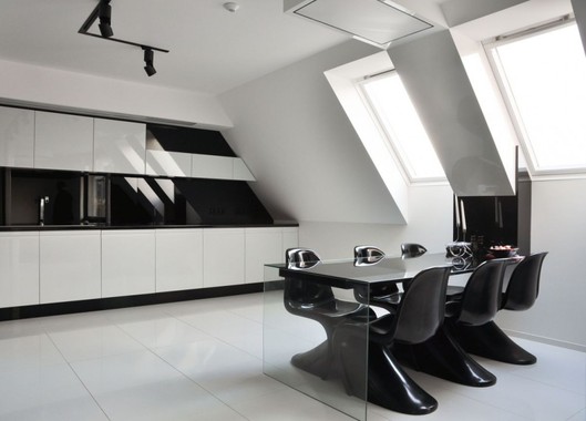 Strictly Minimalist Black And White Apartment Interior Design