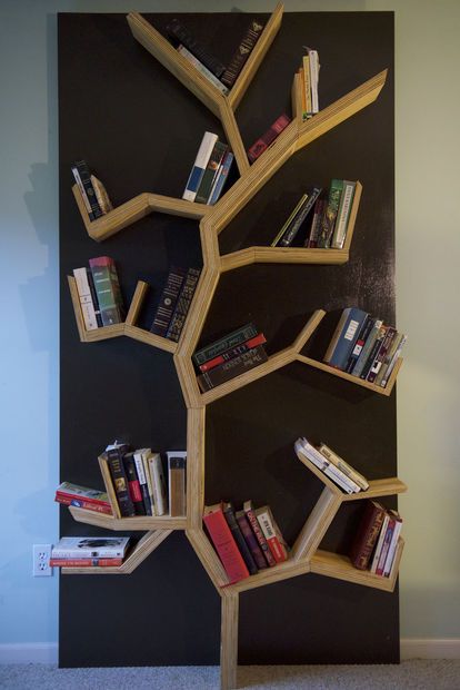 Tree Bookshelf DIY | Bookshelves diy, Tree bookshelf, Creative .