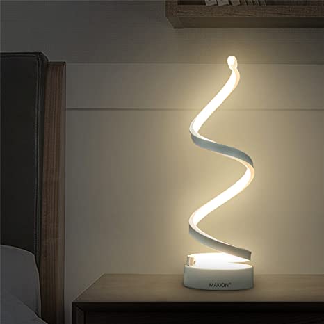 Amazon.com: Makion Spiral LED Table Lamp, Curved LED Desk Lamp .