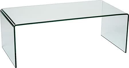MODERN FURNITURE DIRECT Stylish Curved Glass Coffee Table | Modern .