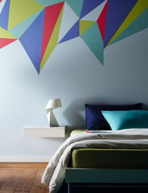24 Stylish Geometric Wall Décor Ideas | Wall paint designs .