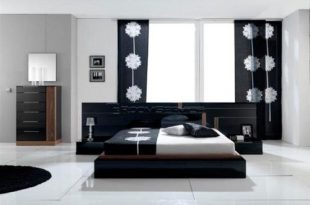Stylish Girlish Bedroom Design Inspiration with Black Walls .