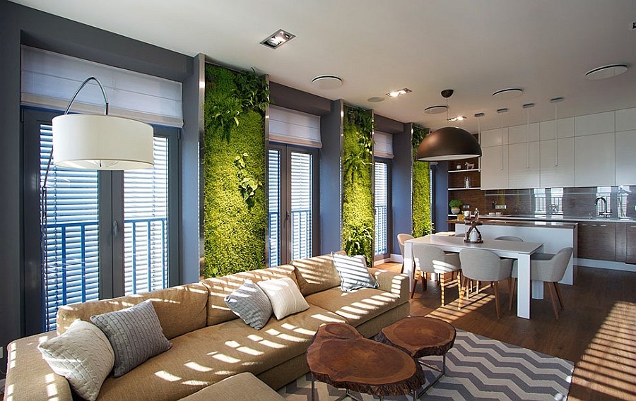 Accent Green Walls For A Stylish Apartme