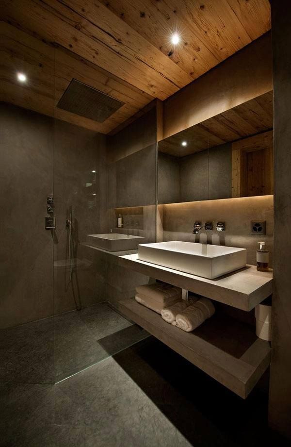 31 Cool And Stylish Wooden Bathroom Designs | Concrete bathroom .