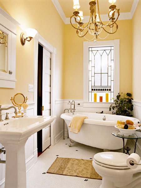 37 Sunny Yellow Bathroom Design Ideas - DigsDi