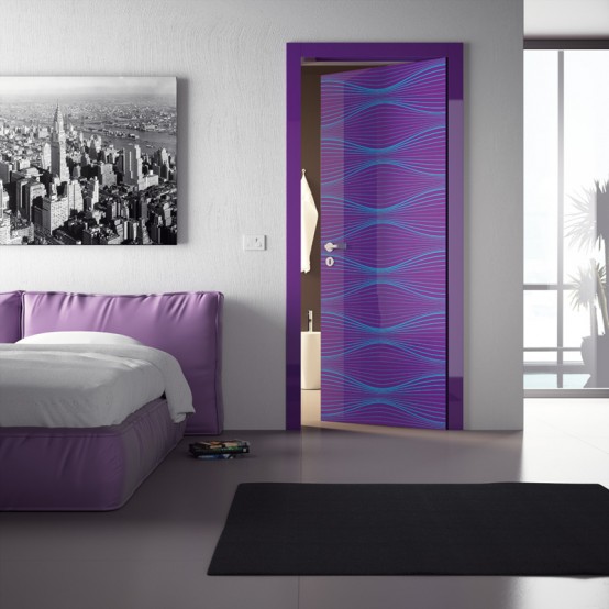 Super Modern Interior Doors With Cool Graphic and Colors - DigsDi