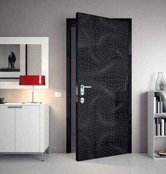 Super Modern Interior Doors With Cool Graphic And Colors
