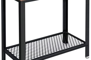 Amazon.com: VASAGLE Industrial Side Table, 2-Tier Nightstand with .