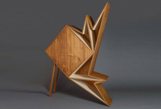 Aljoud Lootah's Oru origami furniture is made from teak, felt and .